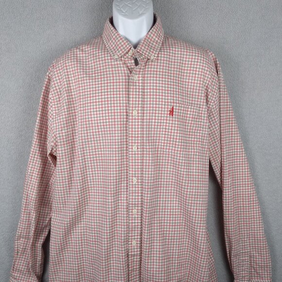 Johnnie O Hangin Out Long Sleeve Men's XXL Red & White Button Down JMWL3200 - Picture 1 of 16